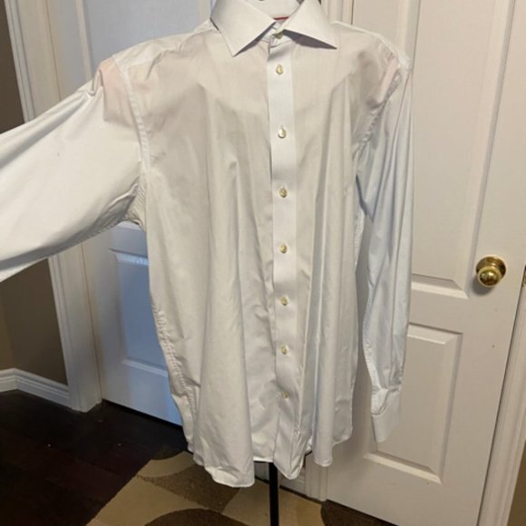 ETON Men's Dress Shirt in Fine Pinstripe Blue. Size 17/43 - Picture 2 of 16